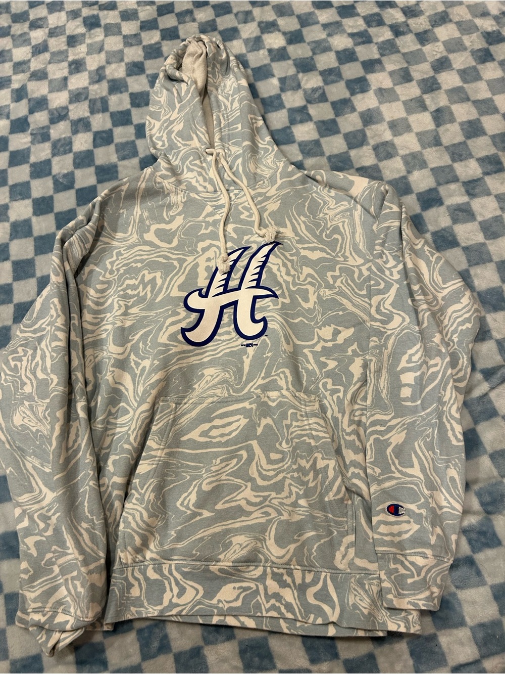 MILB Hartford Yard Goats Women’s Marble-Print Hooded Sweatshirt